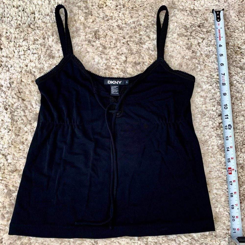 DKNY top w/ braided trim. black S